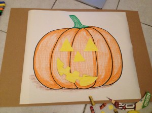 pumpkin with moveable eyes, nose and mouth