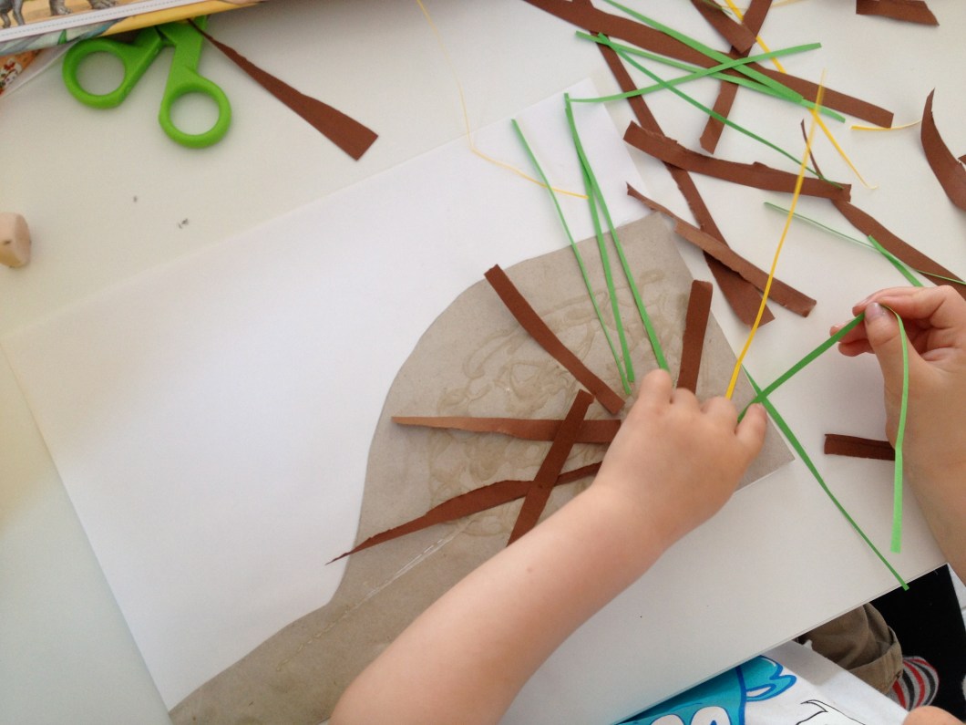 Add your sticks, grass and hay.