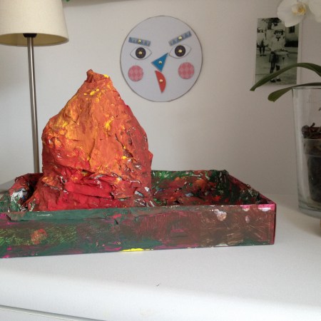 DIY paper mache volcano