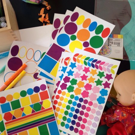 Shape stickers for the ESL classroom