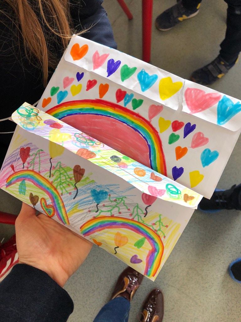 ESL conversation questions for Valentine's Day are used to make cards for classmates. This photo shows some personal envelopes to store them in.