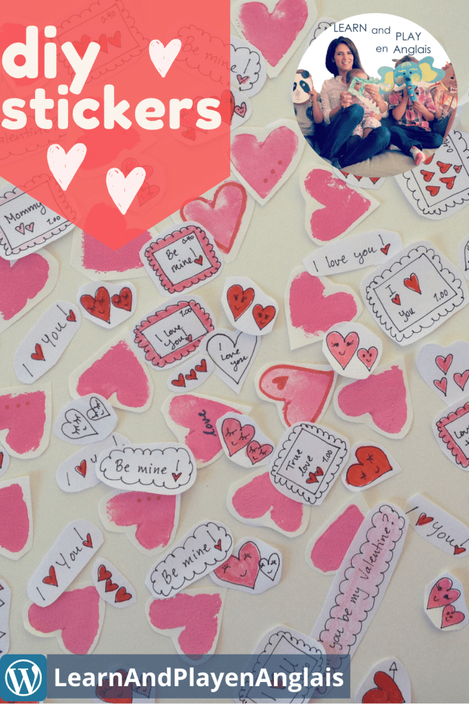 ESL Conversation questions for Valentine's Day are made into a written project involving arts and crafts. These DIY stickers can enhance any Valentine's Day project.